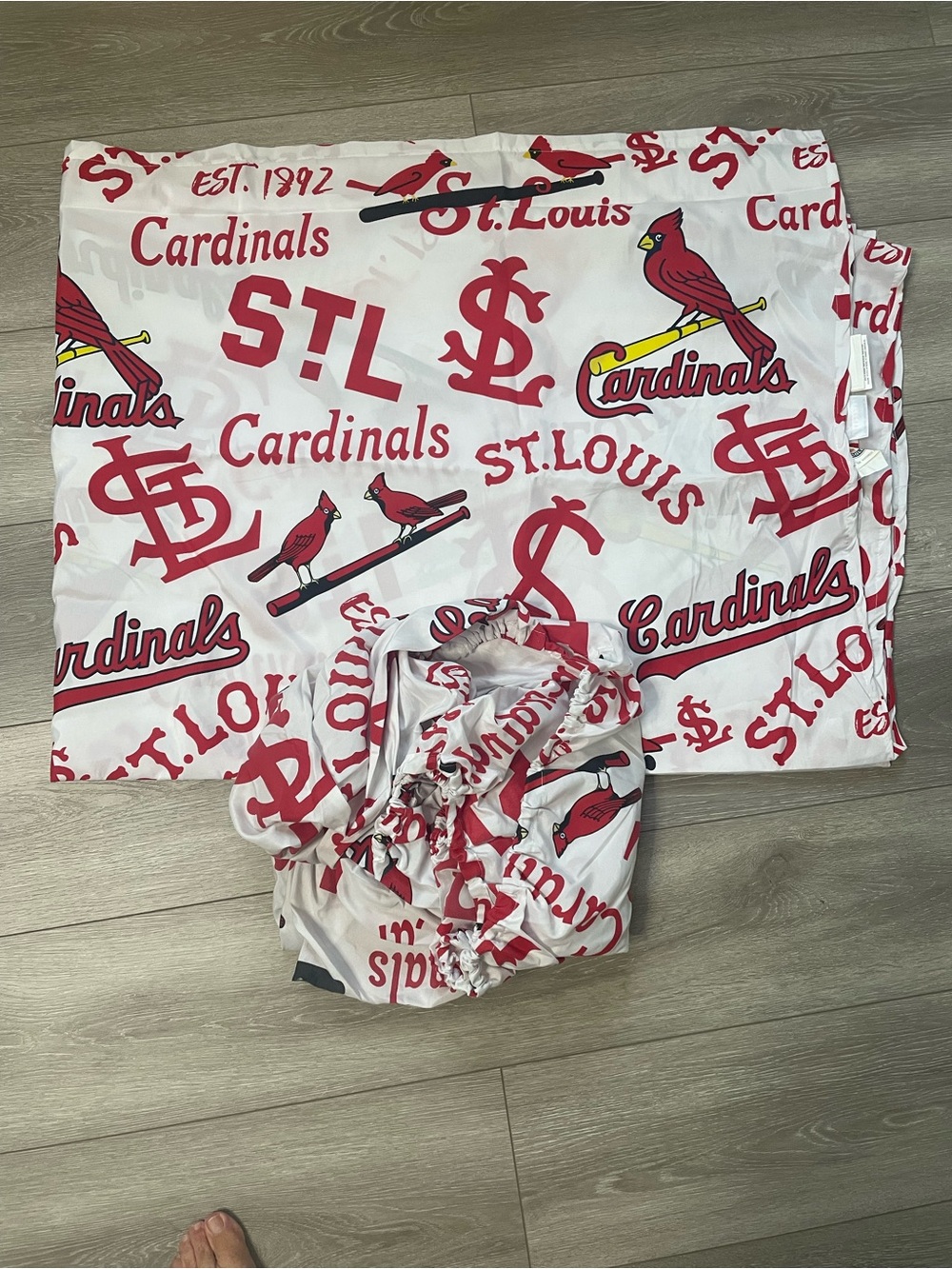 St. Louis Cardinals Red & White Fan Bedding Sheet Set